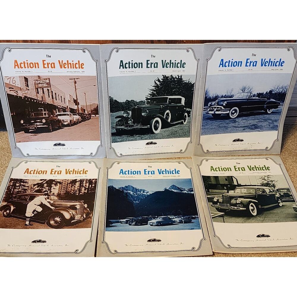 1985 The Action Era Vehicle Magazine Historical Vehicle Assoc Full Year 6 Issues